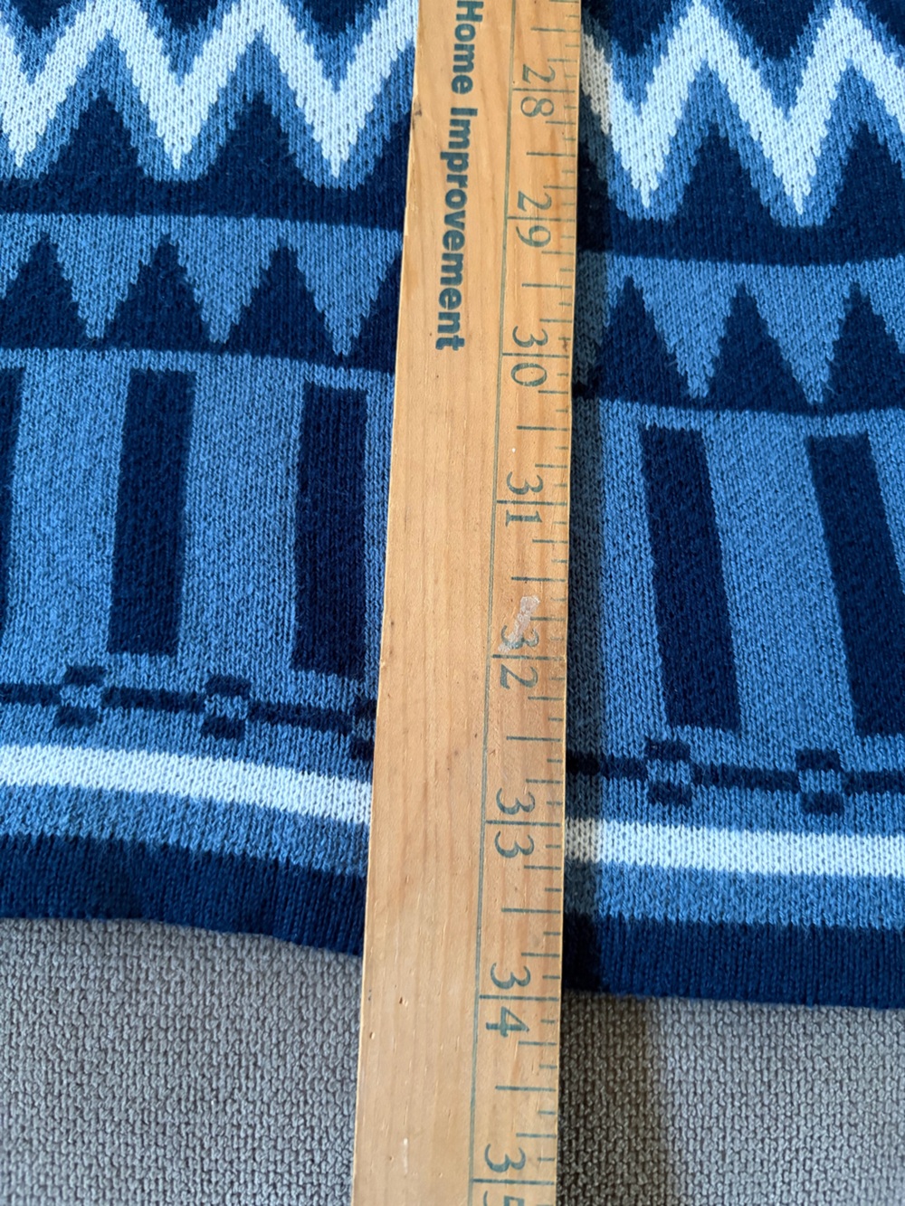Romeo + Juliet Couture Sweater Dress Blue Geometric Fair Isle Turtleneck M - Picture 6 of 7